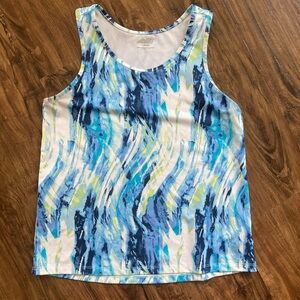 Avia Blue and White Sleeveless Tank Top
